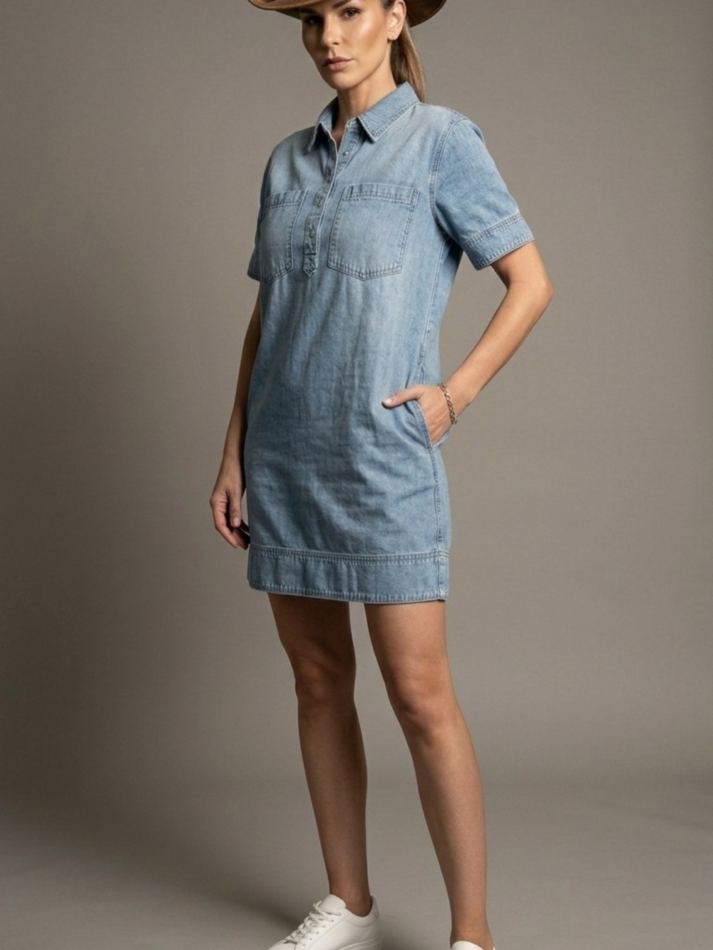 Velvet Heart Light Blue Denim Shirt Dress